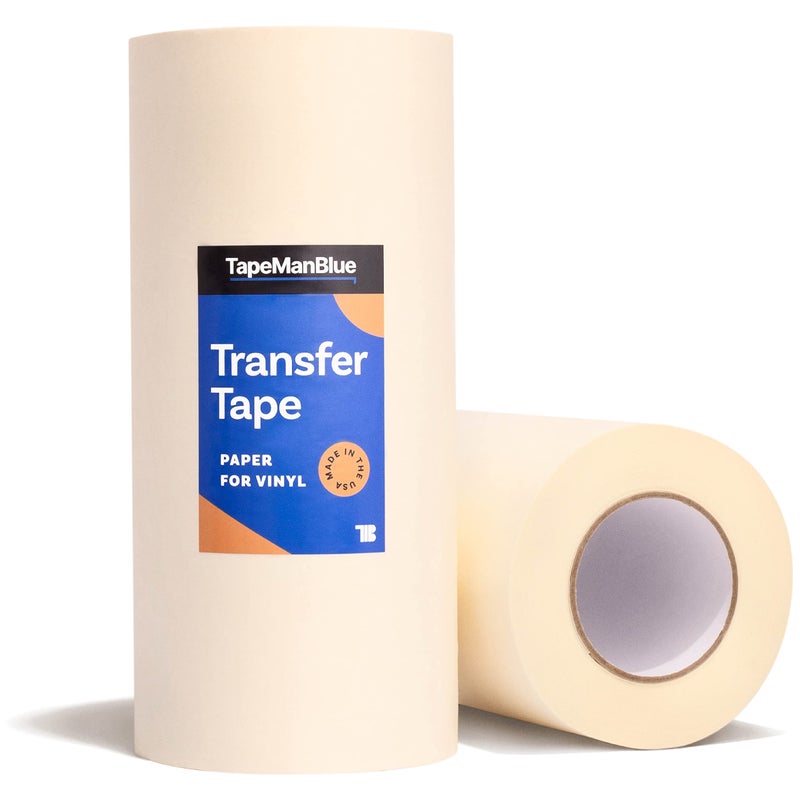 TapeManBlue Paper Transfer Tape for Vinyl, 12" x 300' Roll, Made in America, Premium Transfer Tape for Vinyl Graphics & Laser Cutting - Image 1
